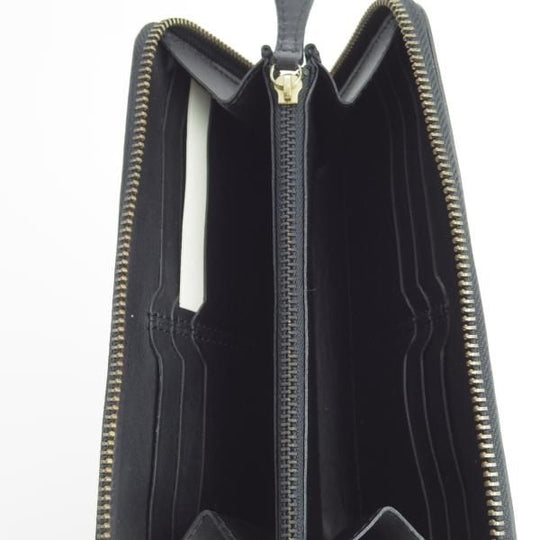 ほぼ未使用★フェリージ/Felisi【★ジップ長財布/125/型押し】ロングウォレット/レザー/本革/黒/メンズ&レディース兼★e398
