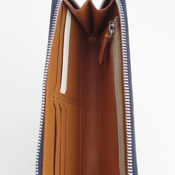 ほぼ未使用★フェリージ/Felisi【★ジップ長財布/913/クロコ型押し】ロングウォレット/レザー/紺/ネイビー/メンズ レディース兼★e399