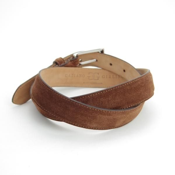 美品★(英)ガジアーノ&ガーリング 85cm/34インチ【★スエード/ベルト】本革/茶/メンズ/GAZIANO&GIRLING★e400