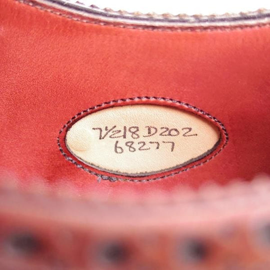 極美品★エドワードグリーン 7.5D【現行定価￥171,720-★カドガン/CADOGAN/202ラスト】セミブローグ/カーフ/赤茶/EDWARD GREEN★e404