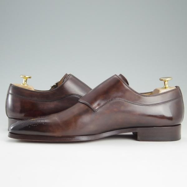 極美品★(スペイン製)マグナーニ SIZE 40【ボロネーゼ製法★ダブルモンク/15058】CATALUX/カーフ/濃茶/メンズ/MAGNANNI★e406