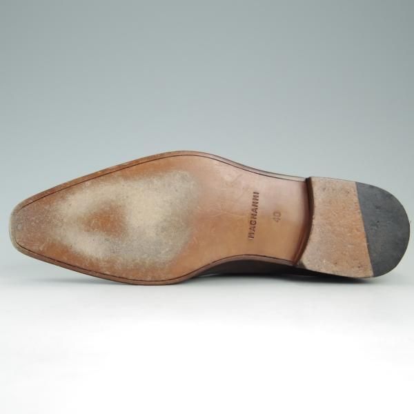 極美品★(スペイン製)マグナーニ SIZE 40【ボロネーゼ製法★ダブルモンク/15058】CATALUX/カーフ/濃茶/メンズ/MAGNANNI★e406