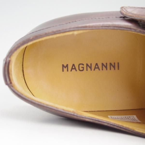 極美品★(スペイン製)マグナーニ SIZE 40【ボロネーゼ製法★ダブルモンク/15058】CATALUX/カーフ/濃茶/メンズ/MAGNANNI★e406