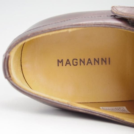 極美品★(スペイン製)マグナーニ SIZE 40【ボロネーゼ製法★ダブルモンク/15058】CATALUX/カーフ/濃茶/メンズ/MAGNANNI★e406