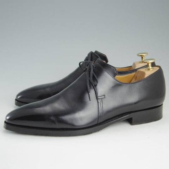 極上★(仏)Corthay/コルテ SIZE 8.5【定価20万円程度★Arca/アルカ】プレーントゥ/Vフロント/カーフ/黒/メンズ★e407