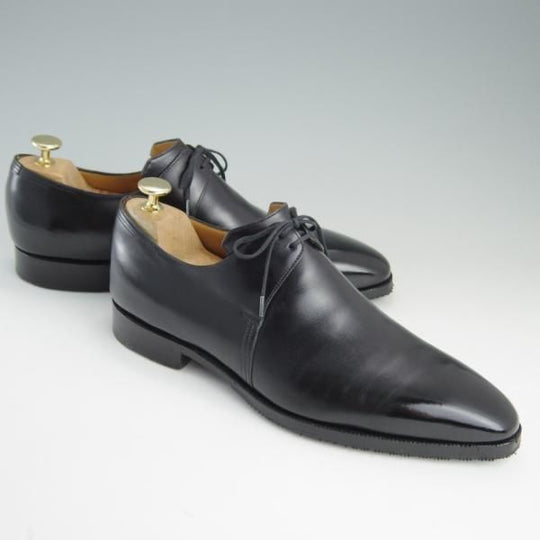 極上★(仏)Corthay/コルテ SIZE 8.5【定価20万円程度★Arca/アルカ】プレーントゥ/Vフロント/カーフ/黒/メンズ★e407