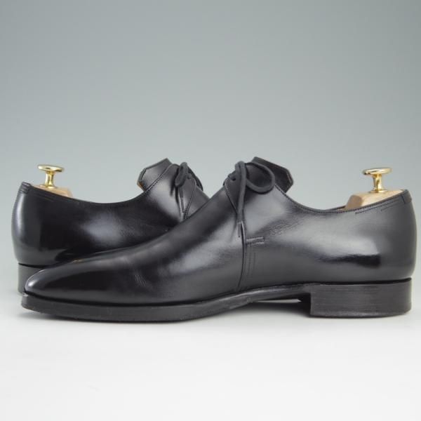 極上★(仏)Corthay/コルテ SIZE 8.5【定価20万円程度★Arca/アルカ】プレーントゥ/Vフロント/カーフ/黒/メンズ★e407