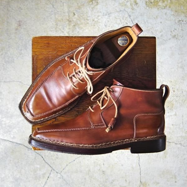 極上★(伊)STEFANO BI/ステファノビ SIZE 6【貴重★ノルベジェーゼ製法/(仏)L'ECLAIREUR別注】ブーツ/カーフ/茶/メンズ★e411