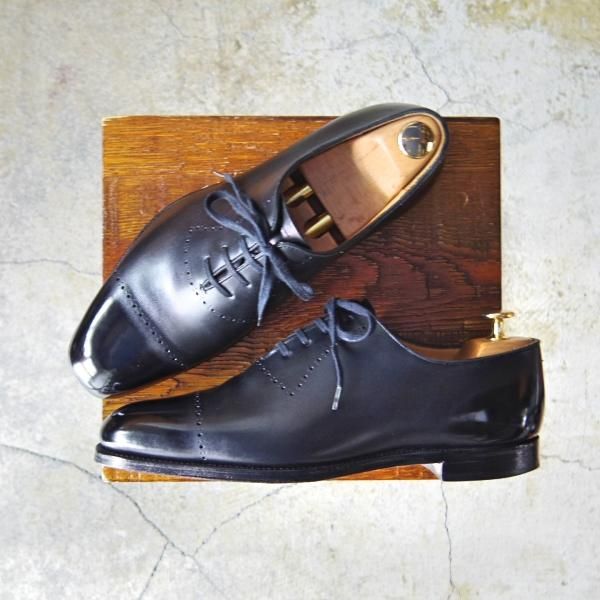 極上★(英)グレンソン 7F【貴重★footmaster/フットマスター】33279-01/ホールカット/カーフ/黒/メンズ/GRENSON★e413