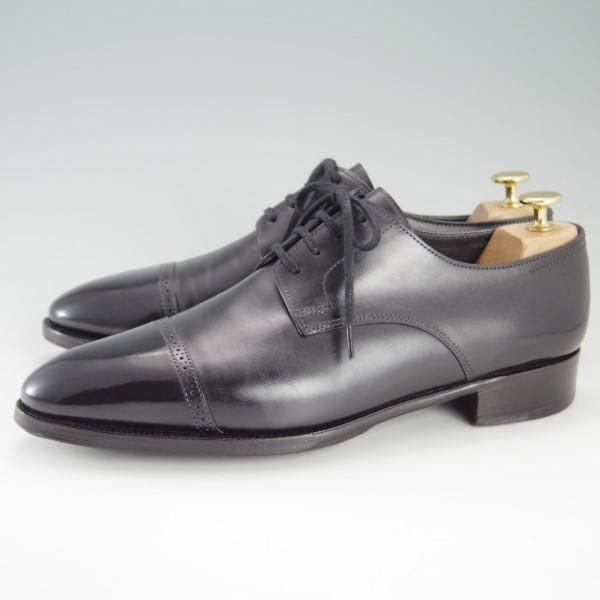 美品★ジョンロブ 7.5E【貴重★フィリップ2のダービー仕様/7000ラスト】Philip 2 DERBY/パンチドキャップトゥ/カーフ/黒/JOHN LOBB★e419