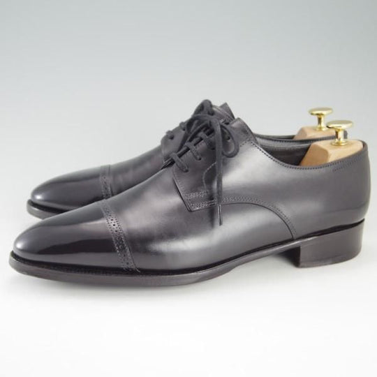 美品★ジョンロブ 7.5E【貴重★フィリップ2のダービー仕様/7000ラスト】Philip 2 DERBY/パンチドキャップトゥ/カーフ/黒/JOHN LOBB★e419