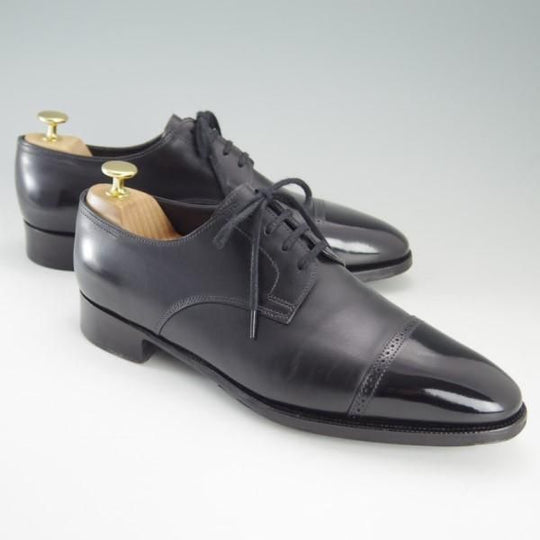美品★ジョンロブ 7.5E【貴重★フィリップ2のダービー仕様/7000ラスト】Philip 2 DERBY/パンチドキャップトゥ/カーフ/黒/JOHN LOBB★e419