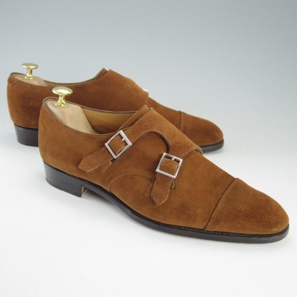 極上★(福岡)Corno blu/コルノブルゥ SIZE 8【グッドイヤーウェルテッド製法★セントラル製】ダブルモンク/スエード/茶/メンズ★e420