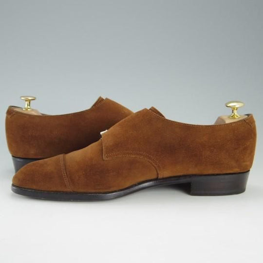 極上★(福岡)Corno blu/コルノブルゥ SIZE 8【グッドイヤーウェルテッド製法★セントラル製】ダブルモンク/スエード/茶/メンズ★e420