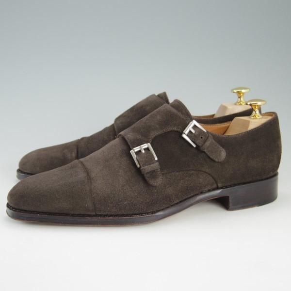 極上★(スペイン製)YANKO/ヤンコ SIZE 7【グッドイヤーウェルテッド製法★ダブルモンク】14453/スエード/濃茶/メンズ★e422