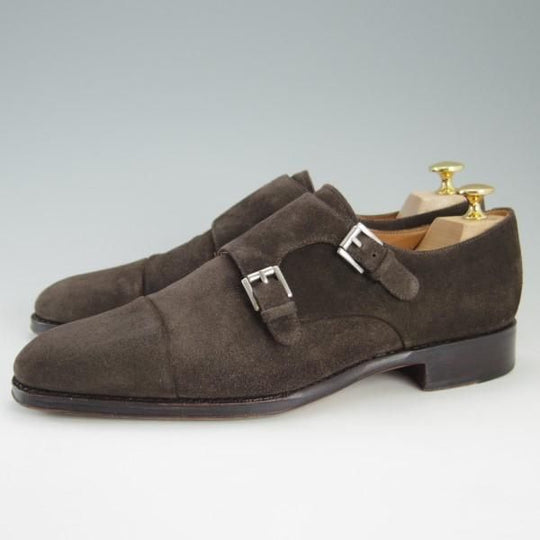 極上★(スペイン製)YANKO/ヤンコ SIZE 7【グッドイヤーウェルテッド製法★ダブルモンク】14453/スエード/濃茶/メンズ★e422