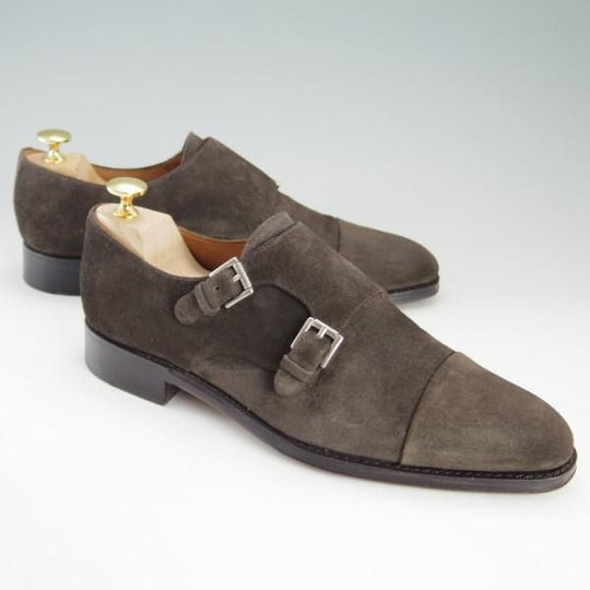 極上★(スペイン製)YANKO/ヤンコ SIZE 7【グッドイヤーウェルテッド製法★ダブルモンク】14453/スエード/濃茶/メンズ★e422