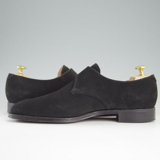 極美品★クロケット&ジョーンズ 6.5E【定価￥85,320-★モンクストラップ/MALVERN】341ラスト/スエード/黒/メンズ/Crockett&Jones★e426