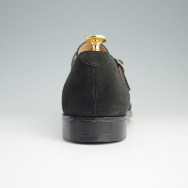 極美品★クロケット&ジョーンズ 6.5E【定価￥85,320-★モンクストラップ/MALVERN】341ラスト/スエード/黒/メンズ/Crockett&Jones★e426