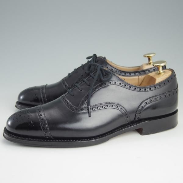 美品★チャーチ 55F/UK5.5【定価￥89,640-★ディプロマット/DIPLOMAT】173ラスト/5都市ロゴ/セミブローグ/黒/メンズ/Church's★e427