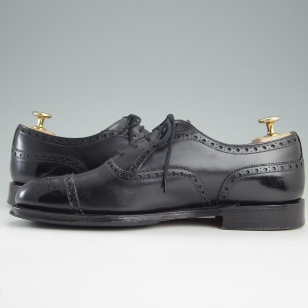 美品★チャーチ 55F/UK5.5【定価￥89,640-★ディプロマット/DIPLOMAT】173ラスト/5都市ロゴ/セミブローグ/黒/メンズ/Church's★e427