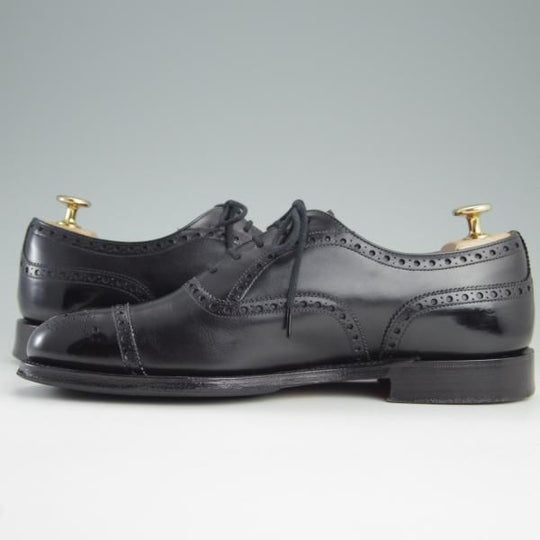 美品★チャーチ 55F/UK5.5【定価￥89,640-★ディプロマット/DIPLOMAT】173ラスト/5都市ロゴ/セミブローグ/黒/メンズ/Church's★e427