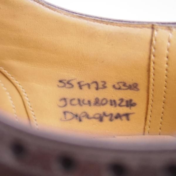 美品★チャーチ 55F/UK5.5【定価￥89,640-★ディプロマット/DIPLOMAT】173ラスト/5都市ロゴ/セミブローグ/黒/メンズ/Church's★e427