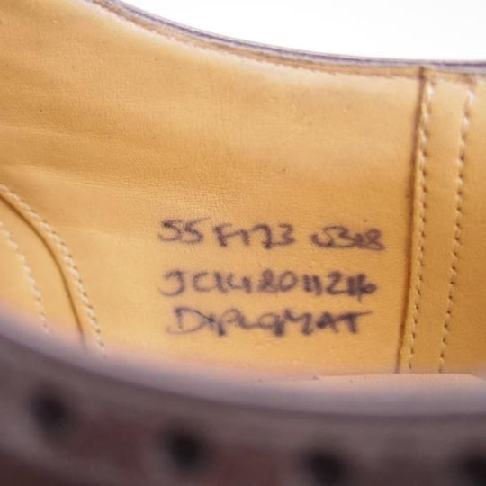 美品★チャーチ 55F/UK5.5【定価￥89,640-★ディプロマット/DIPLOMAT】173ラスト/5都市ロゴ/セミブローグ/黒/メンズ/Church's★e427