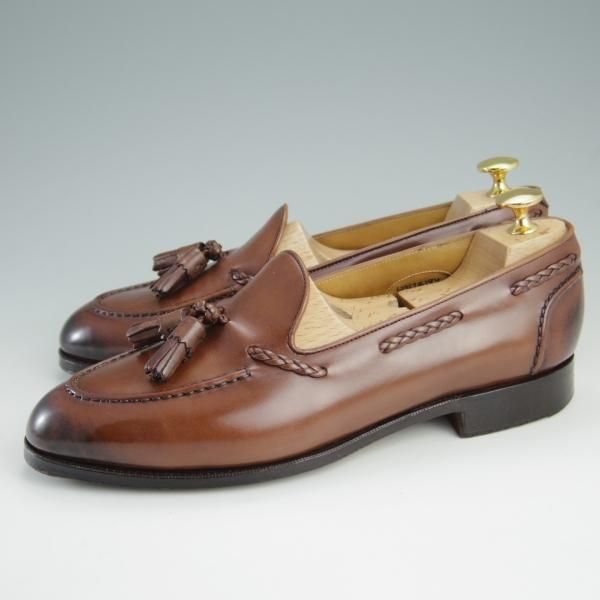 極上★エドワードグリーン 6.5E【定価￥176,040-★タッセルローファー/BELGRAVIA/184ラスト】カーフ/茶/メンズ/EDWARD GREEN★e432