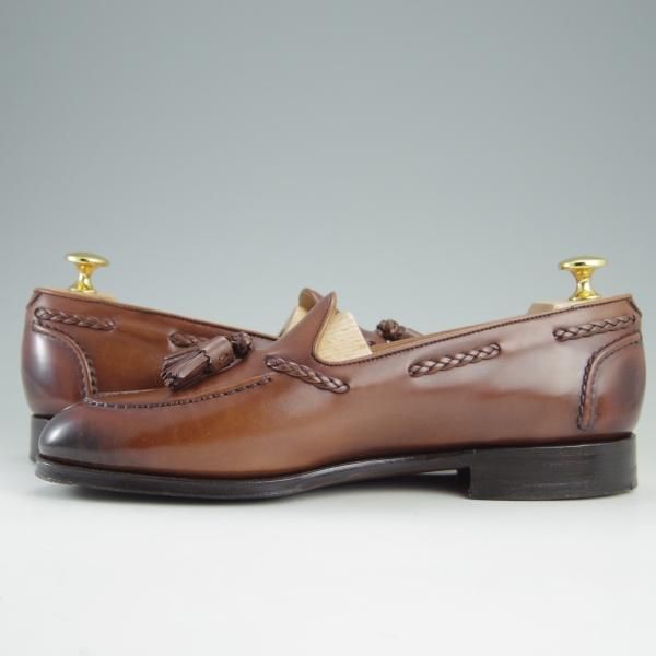 極上★エドワードグリーン 6.5E【定価￥176,040-★タッセルローファー/BELGRAVIA/184ラスト】カーフ/茶/メンズ/EDWARD GREEN★e432
