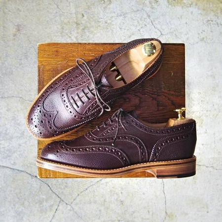 新品★(英)サンダース製 UK6.5【定価￥62,640-★Traditional Weatherwear別注】フルブローグ/グレインレザー/メンズ/SANDERS★e433