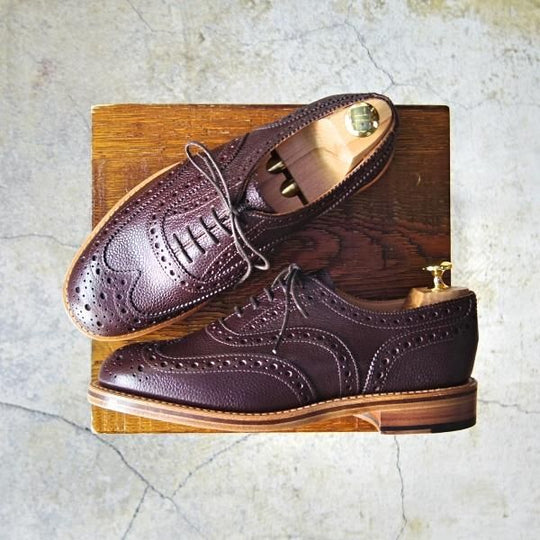 新品★(英)サンダース製 UK6.5【定価￥62,640-★Traditional Weatherwear別注】フルブローグ/グレインレザー/メンズ/SANDERS★e433