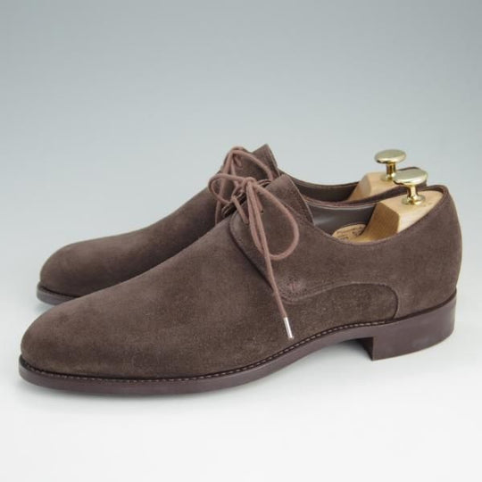 新品★(米)BARKER BLACK/バーカーブラック UK6.5/US7.5【英国製★ダイナイトソール仕様/WALLACE】プレーントゥ/スエード/濃茶★e434