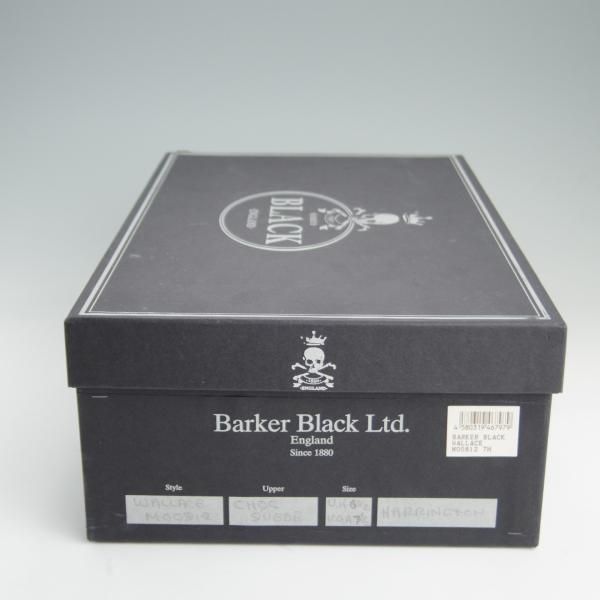 新品★(米)BARKER BLACK/バーカーブラック UK6.5/US7.5【英国製★ダイナイトソール仕様/WALLACE】プレーントゥ/スエード/濃茶★e434
