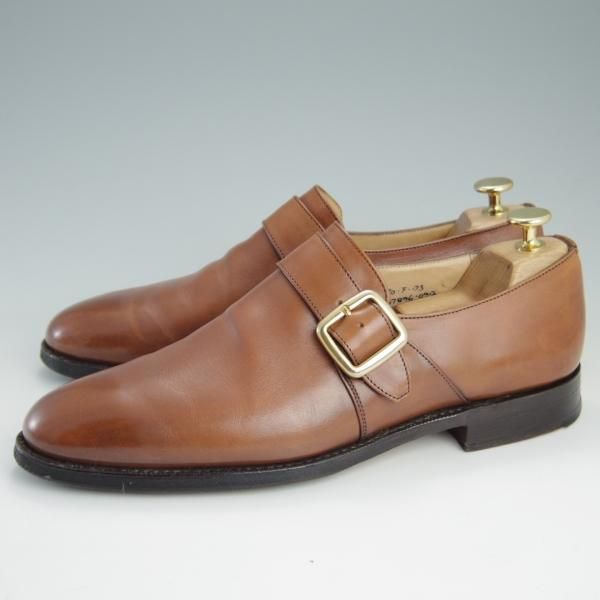 極上★チャーチ 70F/UK7【★ウェストバリー/WESTBURY/173ラスト】4都市ロゴ/モンクストラップ/ネバダカーフ/茶/メンズ/Church's★e435