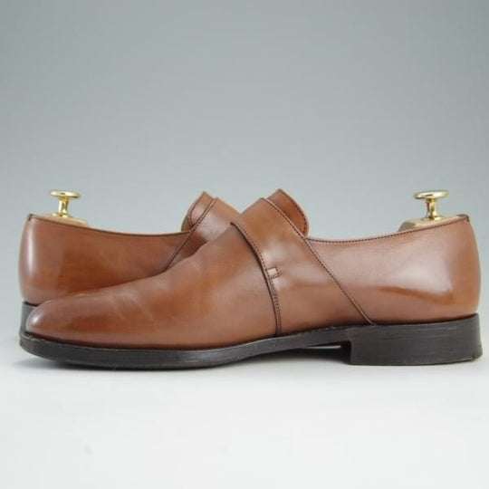 極上★チャーチ 70F/UK7【★ウェストバリー/WESTBURY/173ラスト】4都市ロゴ/モンクストラップ/ネバダカーフ/茶/メンズ/Church's★e435