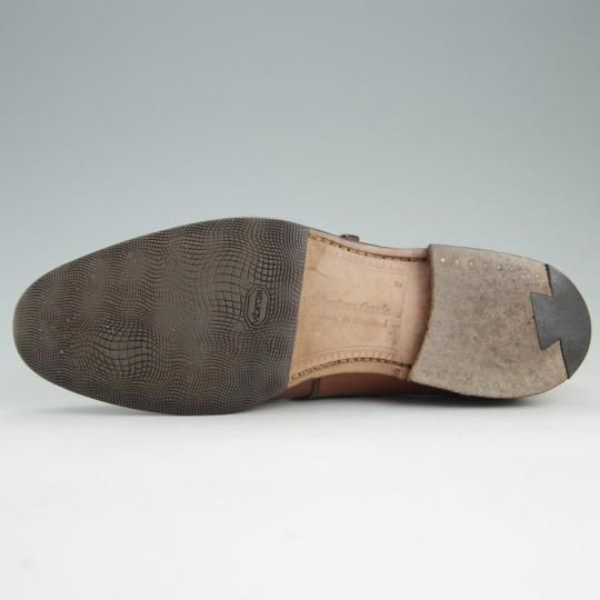 極上★チャーチ 70F/UK7【★ウェストバリー/WESTBURY/173ラスト】4都市ロゴ/モンクストラップ/ネバダカーフ/茶/メンズ/Church's★e435