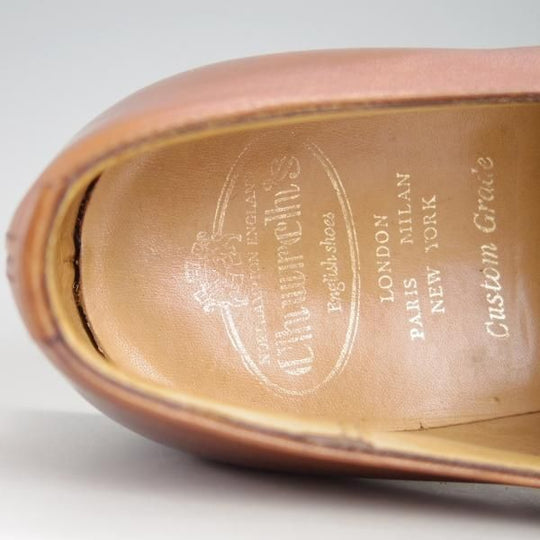 極上★チャーチ 70F/UK7【★ウェストバリー/WESTBURY/173ラスト】4都市ロゴ/モンクストラップ/ネバダカーフ/茶/メンズ/Church's★e435