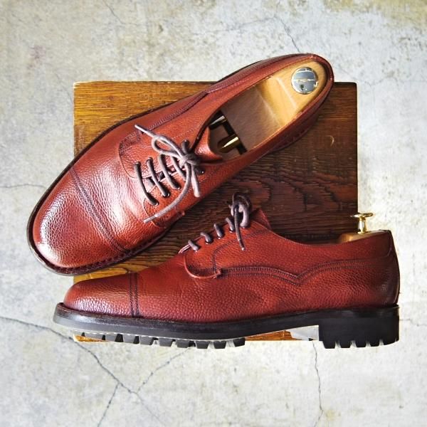 英製 CHEANEY チーニー シボ革 ストレートチップ シューズ ブラウン JOSEPH CHEANEY & SONS ジョセフチーニー ストレートチップ