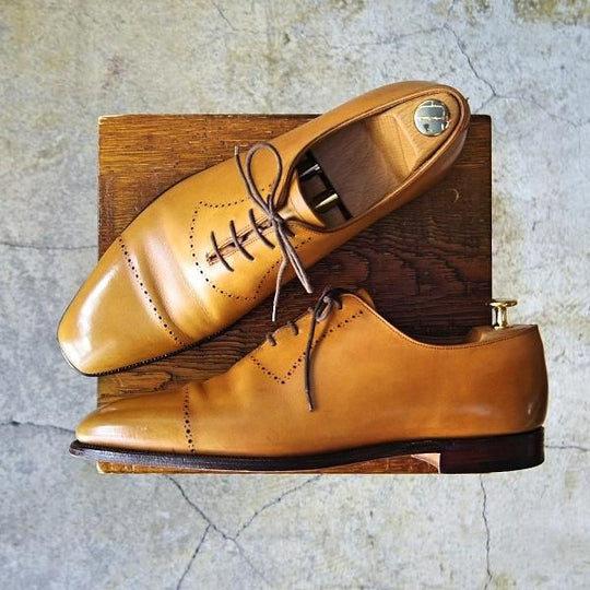 極上★(英)グレンソン製 9.5F【貴重★(英)ポールセンスコーン×(英)ダンヒル別注】ホールカット/DUNHILL/Poulsen Skone/GRENSON★e446