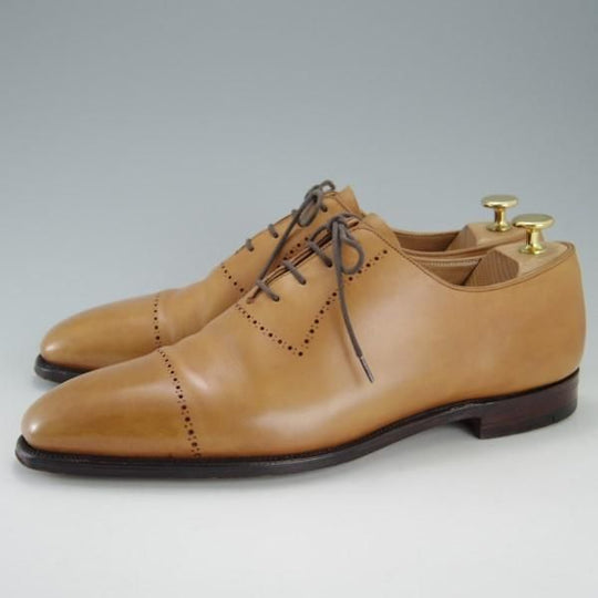 極上★(英)グレンソン製 9.5F【貴重★(英)ポールセンスコーン×(英)ダンヒル別注】ホールカット/DUNHILL/Poulsen Skone/GRENSON★e446