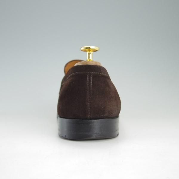 極上★J.M.ウェストン 7.5D【旧ロゴ年代の製品★コインローファー/180】スエード/濃茶/メンズ/Weston/ウエストン★e447