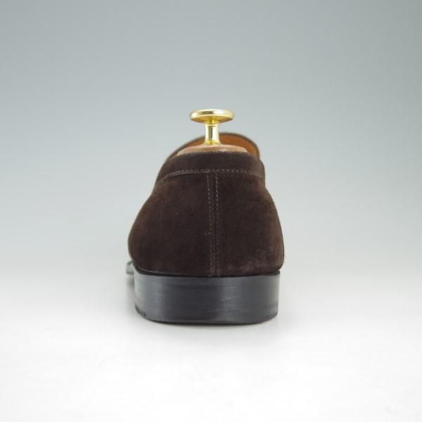 極上★J.M.ウェストン 7.5D【旧ロゴ年代の製品★コインローファー/180】スエード/濃茶/メンズ/Weston/ウエストン★e447