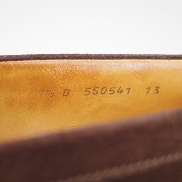 極上★J.M.ウェストン 7.5D【旧ロゴ年代の製品★コインローファー/180】スエード/濃茶/メンズ/Weston/ウエストン★e447
