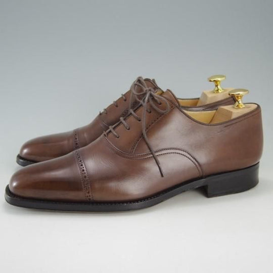 極上★(伊)PELUSO/ペルーゾ SIZE 40.5【貴重★ブラックラピド製法/バーニーズNY別注】クォーターブローグ/茶/BARNEYS NEWYORK★e449