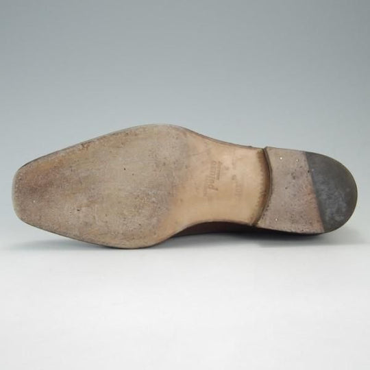 極上★(伊)PELUSO/ペルーゾ SIZE 40.5【貴重★ブラックラピド製法/バーニーズNY別注】クォーターブローグ/茶/BARNEYS NEWYORK★e449