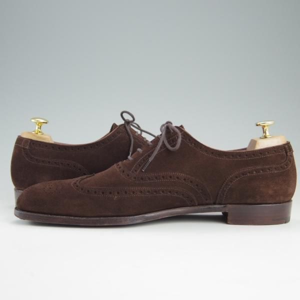 美品★クロケット&ジョーンズ 9D【ハンドグレードライン★MERCER/フルブローグ】スエード/茶/メンズ/Crockett&Jones★e452