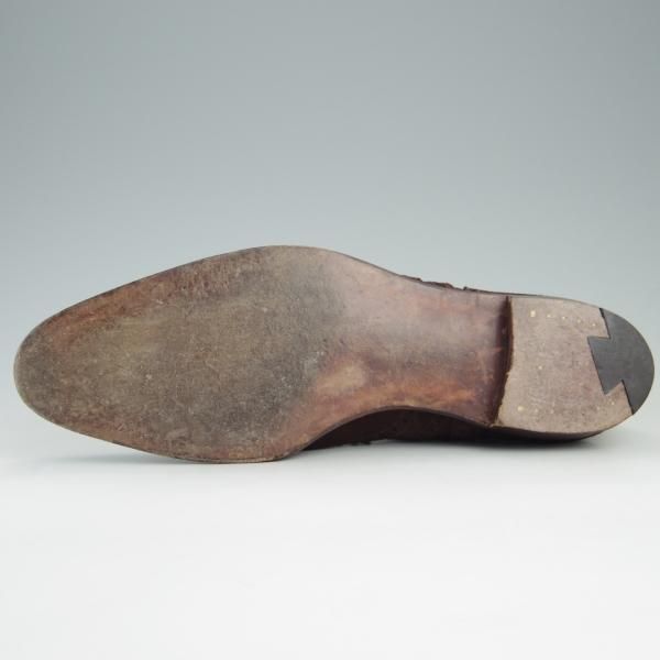 美品★クロケット&ジョーンズ 9D【ハンドグレードライン★MERCER/フルブローグ】スエード/茶/メンズ/Crockett&Jones★e452