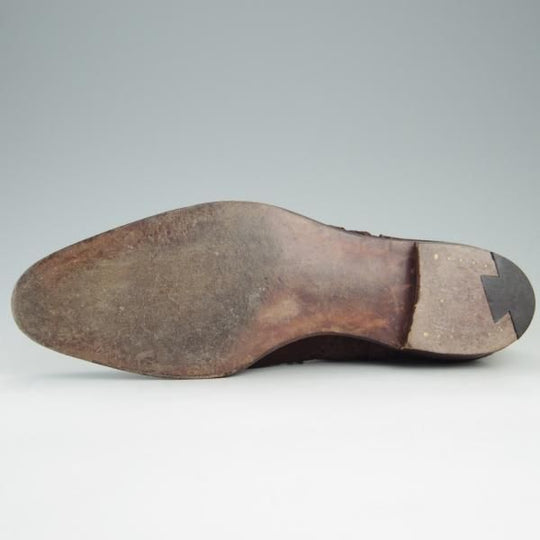 美品★クロケット&ジョーンズ 9D【ハンドグレードライン★MERCER/フルブローグ】スエード/茶/メンズ/Crockett&Jones★e452