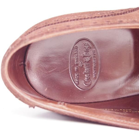 美品★クロケット&ジョーンズ 9D【ハンドグレードライン★MERCER/フルブローグ】スエード/茶/メンズ/Crockett&Jones★e452